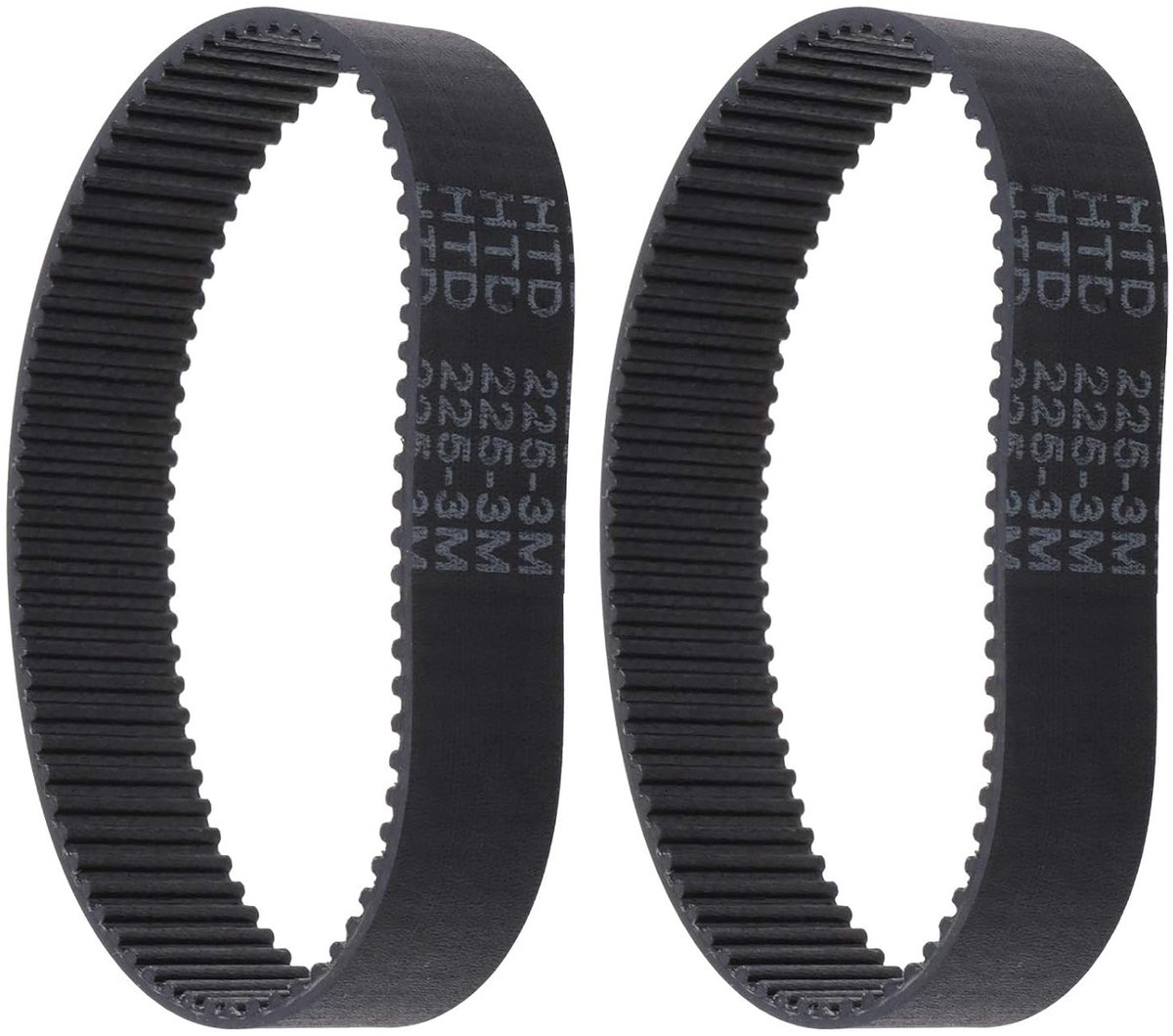 SnelShoppen - 2 x Rubber Timing Belt HTD 225-3M-17 75T Closed Loop, Vervangingsriem voor Schuurmachines, Duurzaam en Flexibel, 17 mm Breed, 225 mm Omv