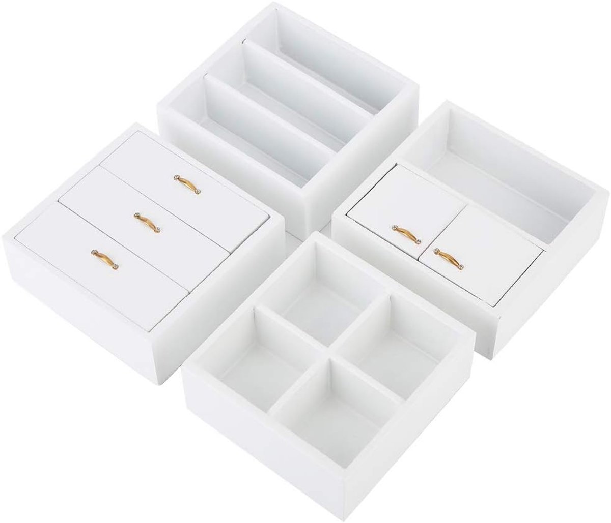 SnelShoppen - Houten Poppenhuis Kast 1:12 Miniature Meubels Woonkamer Slaapkamer Kast Eenheid voor Poppenhuis (Wit)