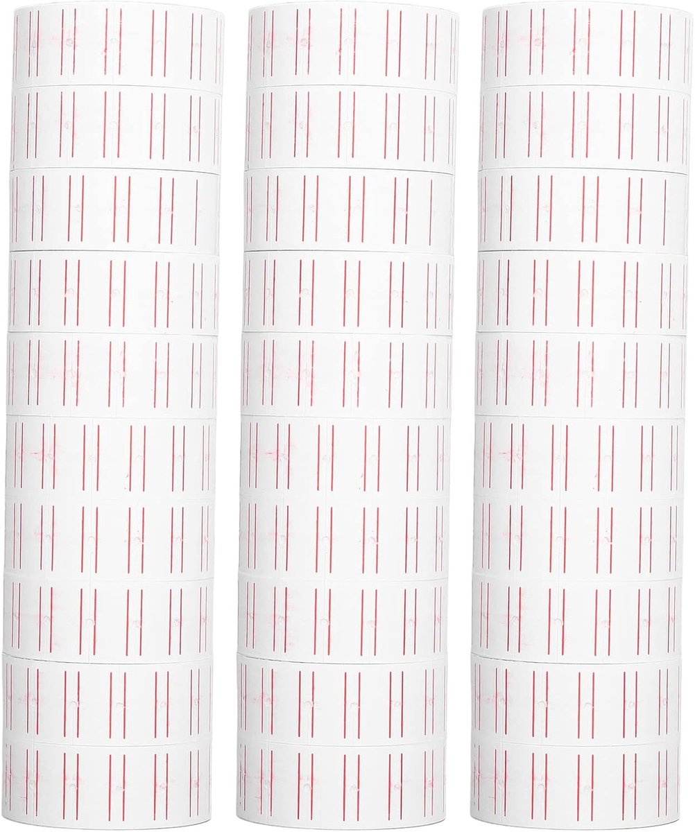 SnelShoppen - 3 Rollen 1500 Stuks Super Plakbare Prijsstickers voor M5500 en MX5500 Prijslabelpistool, Prijslabel Papier 21x12mm
