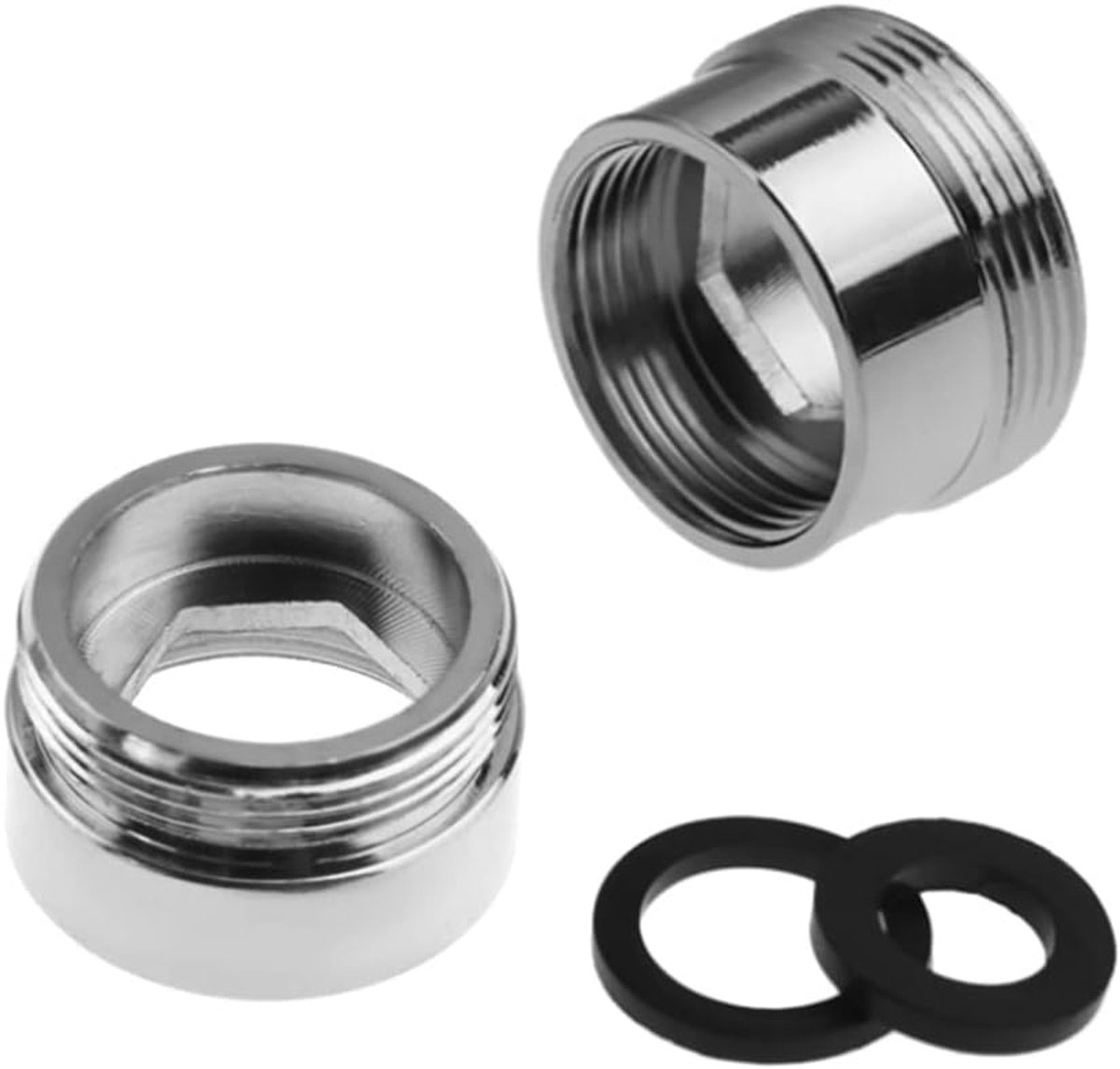 SnelShoppen - Set van 2 Messing Kraanadapters voor Waterfilter (28mm Bushing naar 22mm Mannelijk) - Corrosiebestendig, Hoogwaardige Kwaliteit, Waterbe