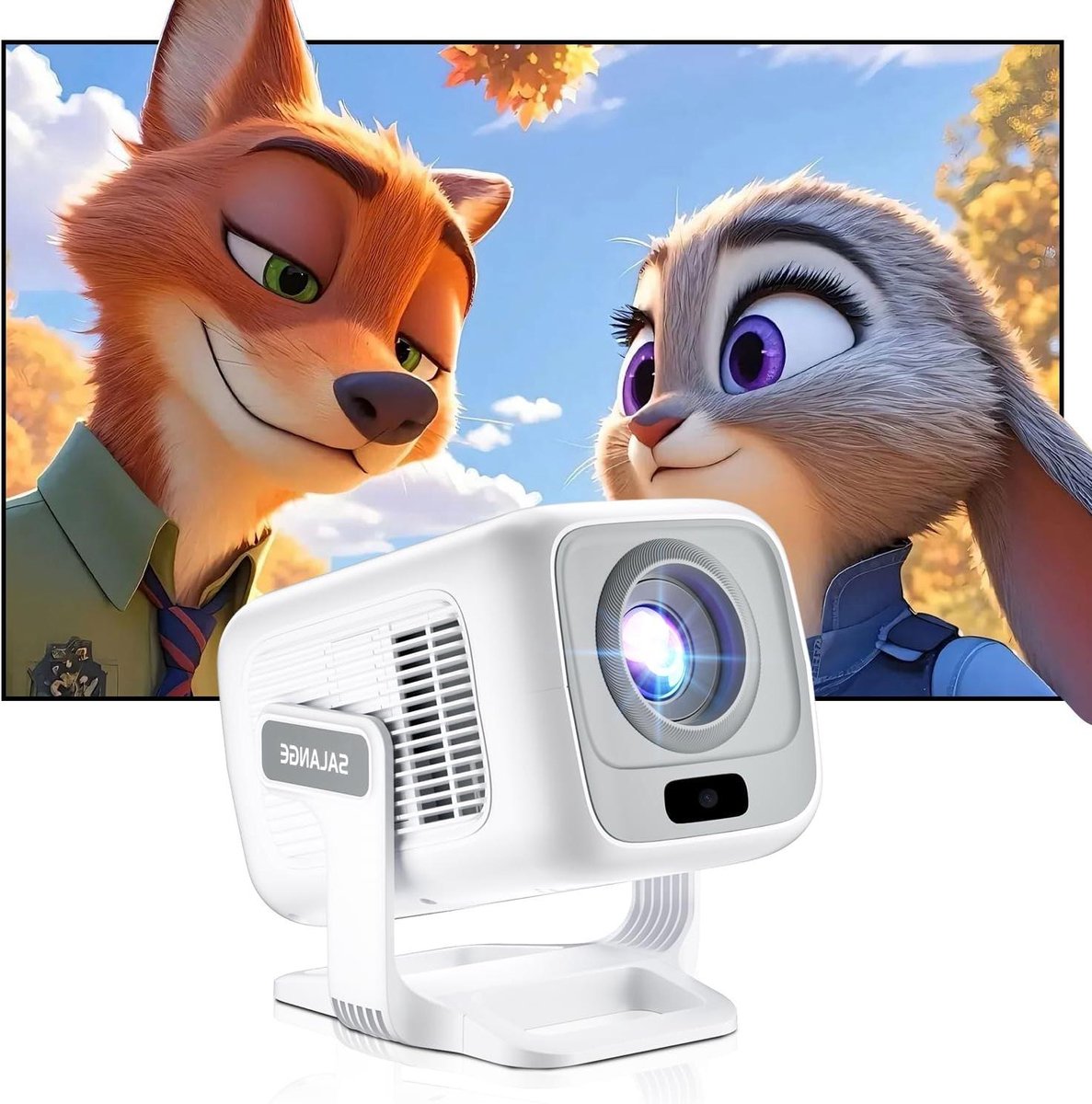 Draagbare Videoprojector - Mini Beamer - Thuisbioscoop Creëren - Wifi 6 Android 11 - 1080P 4K Ondersteuning - Wit
