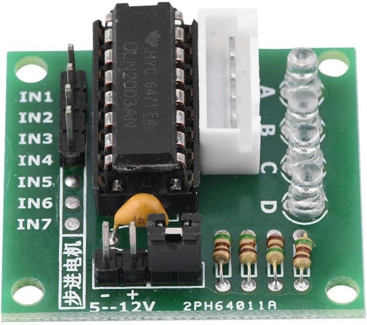 SnelShoppen - 5 Stuks ULN2003 Driver Board Stappenmotor Module voor 4 Fase Stepper Motor met LED Indicator