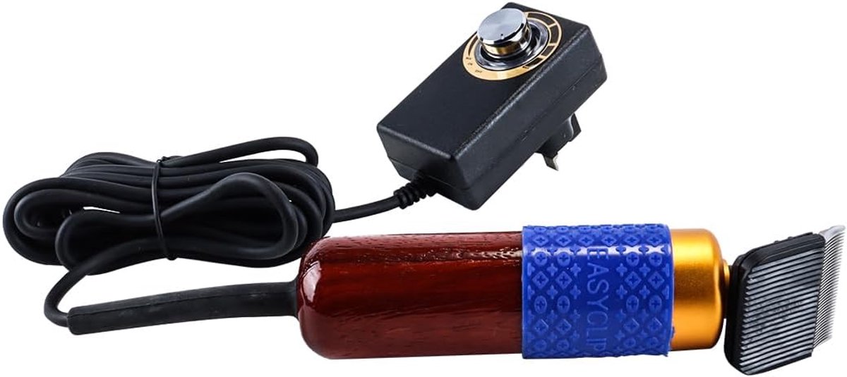 SnelShoppen - Tufting Trimmer Mat Clippers Kit 200W, 2pcs Limietkam, 6 Tanden, Verstelbare Snelheid, Laag Geluid Houten Handvat voor Tufting Tapijten