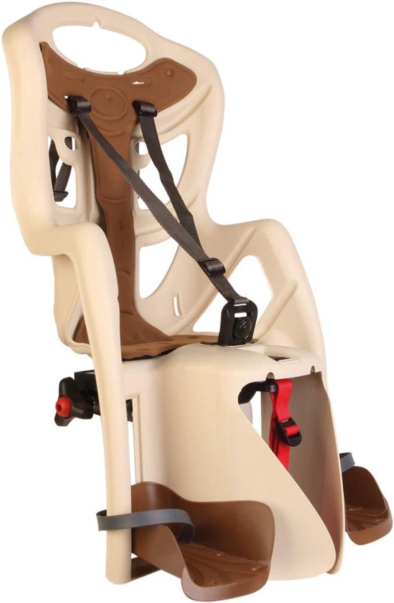 Kinder Fietsstoeltje - Achterzitje - Veilig Vervoer - Universele Pasvorm - Tot 22kg - Beige Bruin