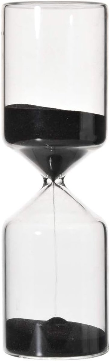 SnelShoppen - Zandloper 30 Minuten Uurglas Decoratie Keuken Koken Educatie Timer Glas Zandloper voor Thuis Bureau Cadeau Kantoor 18 X Zwart