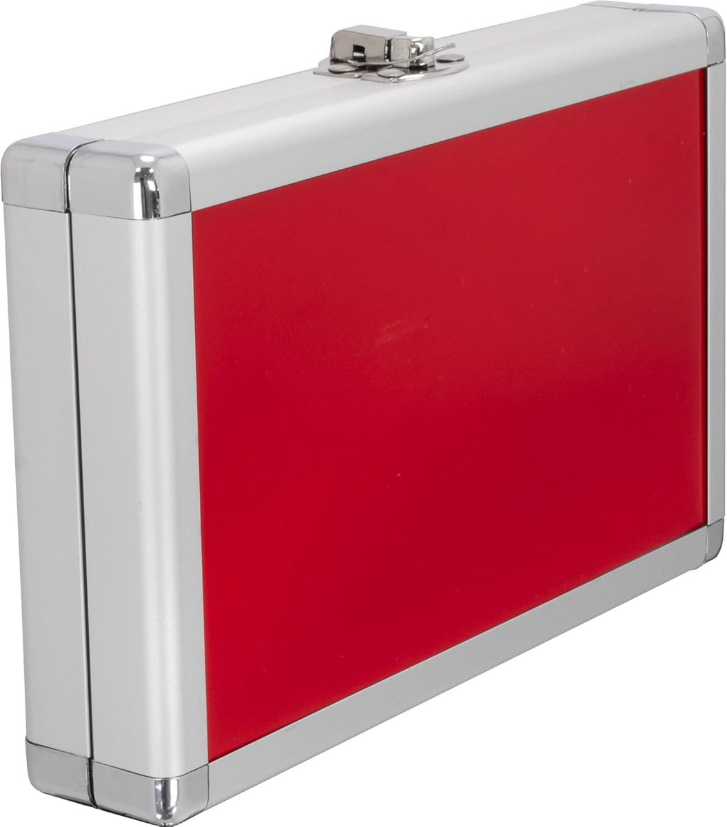 SnelShoppen - Design Aluminium Dart Case | Veilig Multi Gebruik | Rood Zwart | Voor 3 Darts, Schachten en Vliegers | Ideaal voor Darten, Feest en Recr