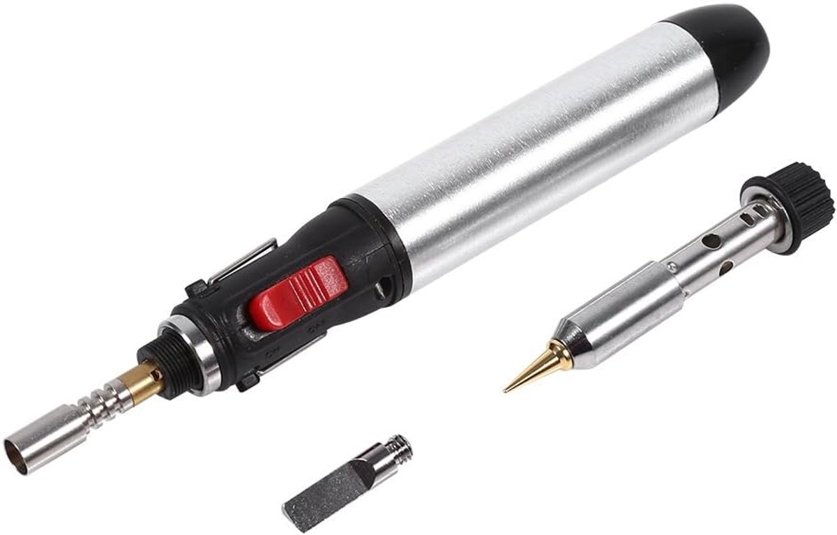 SnelShoppen - Draadloze Butaan Gas Loodgietpen 4 in 1 Soldering Iron Kit Temperatuur Verstelbaar, Geschikt voor Diverse Loodgiettoepassingen