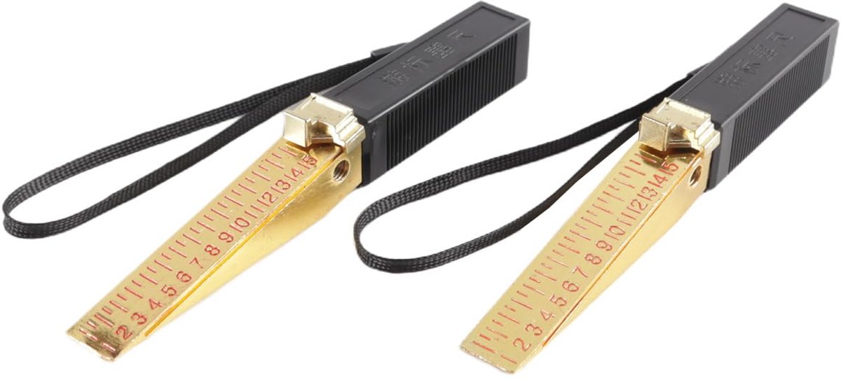 SnelShoppen - 2 Stuks Branddeurspleetmeter, Wigvormige Nonius Voelermaat 1-15 mm, Meetliniaal voor Vlakheid Inspectie, Draagbaar en Nauwkeurig, 0,5 mm