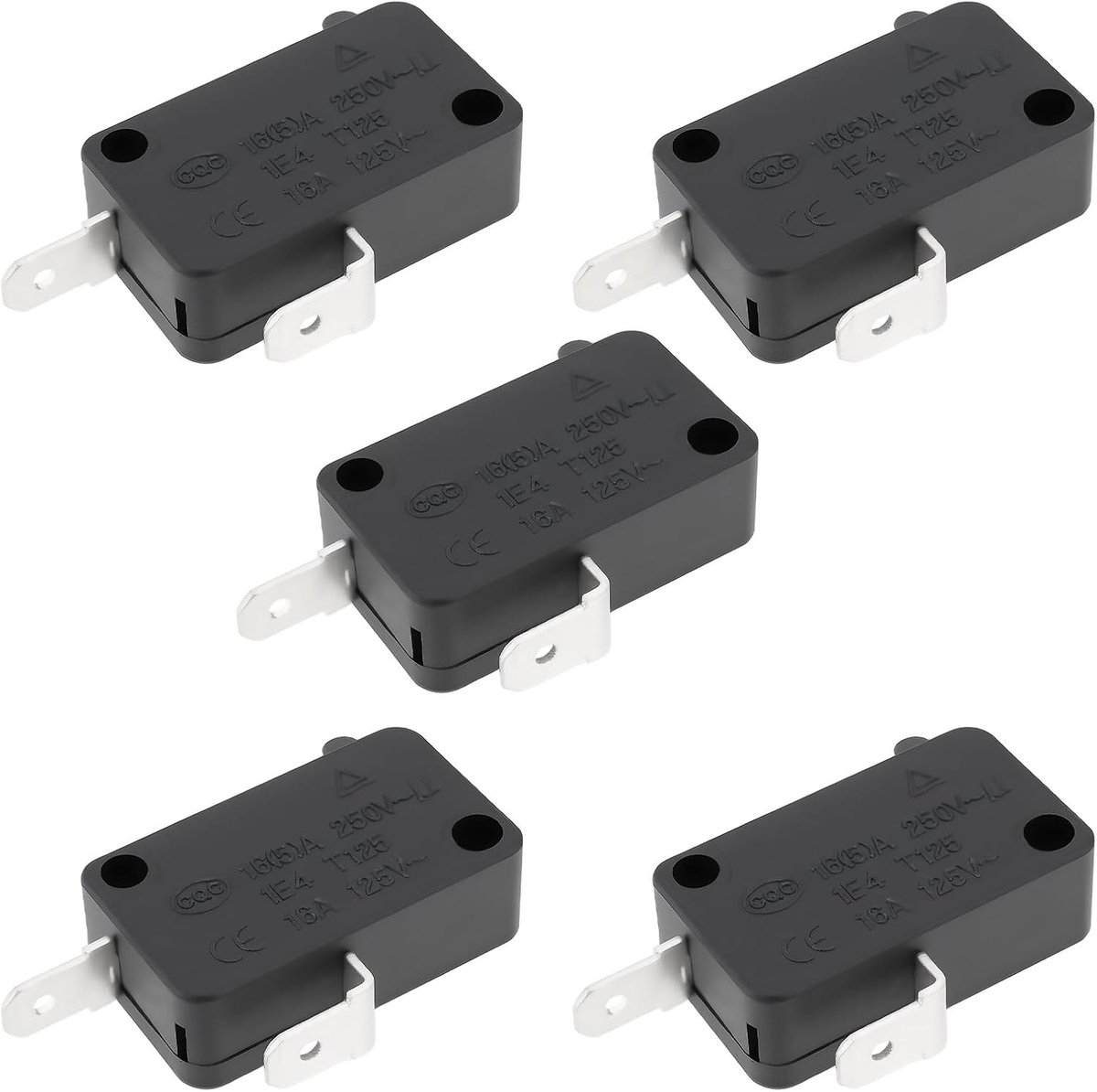 SnelShoppen - 5 stuks Micro Schakelaars Vervang HK-14 16(5)A 250VAC voor Huishoudelijke Apparaten zoals Magnetrons, Wasmachines en Koelkasten