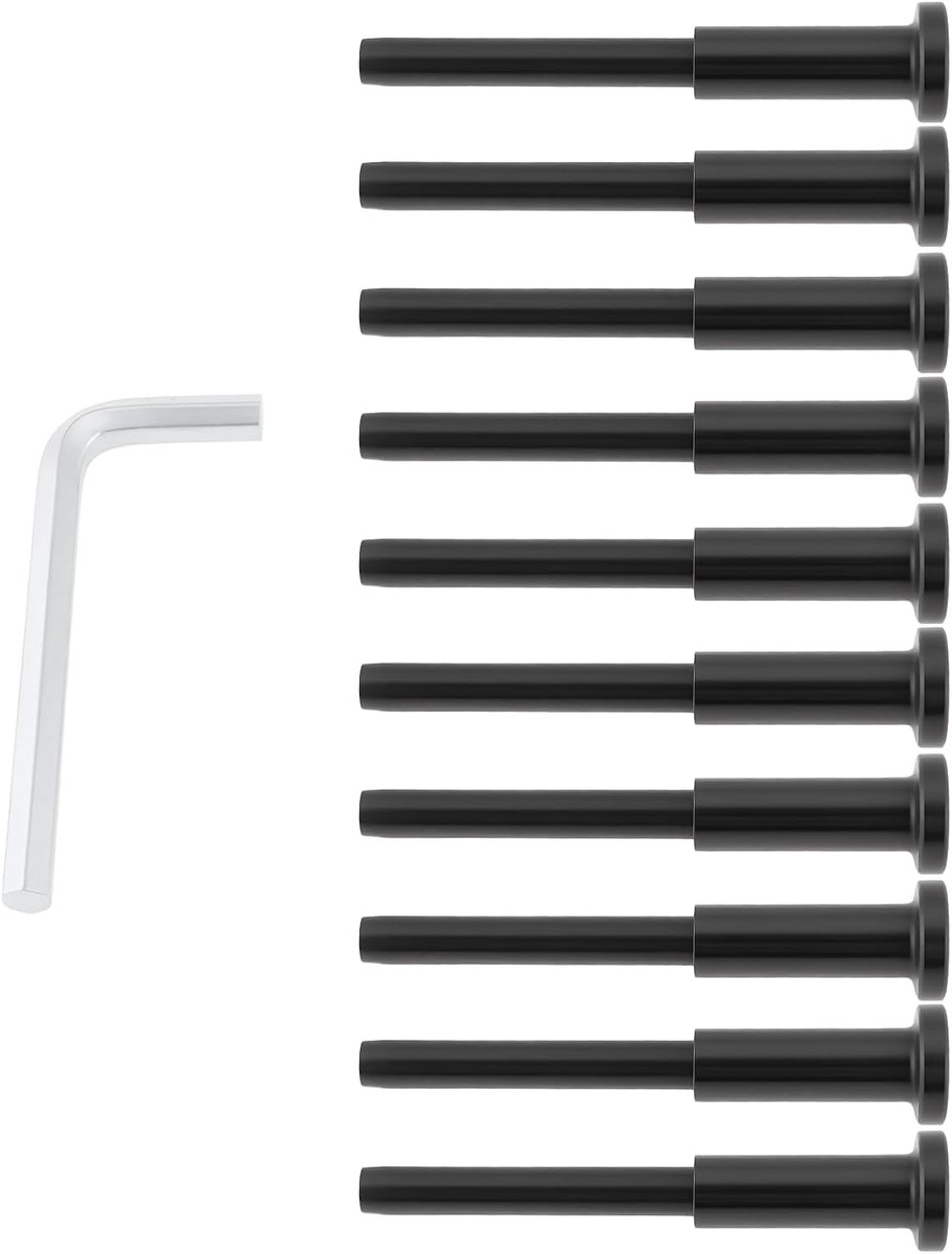 SnelShoppen - 10 Stuks 1/8 Inch Onzichtbare Kabel Railing Bevestigingshardware 316 RVS Kabelhekken Verbindingstang Voor Houten en Metalen Palen Zwart
