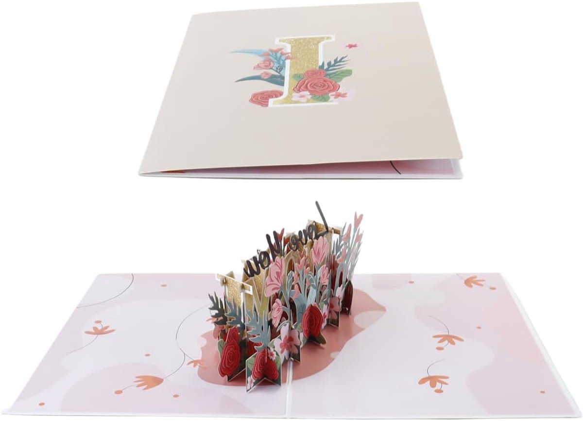 SnelShoppen - 3D Moederdagkaart Pop-upkaart voor Moeders, Handgemaakte Bloemengroet, Verjaardagskaarten voor Vrouwen en Moeders, Unieke Verrassing voo