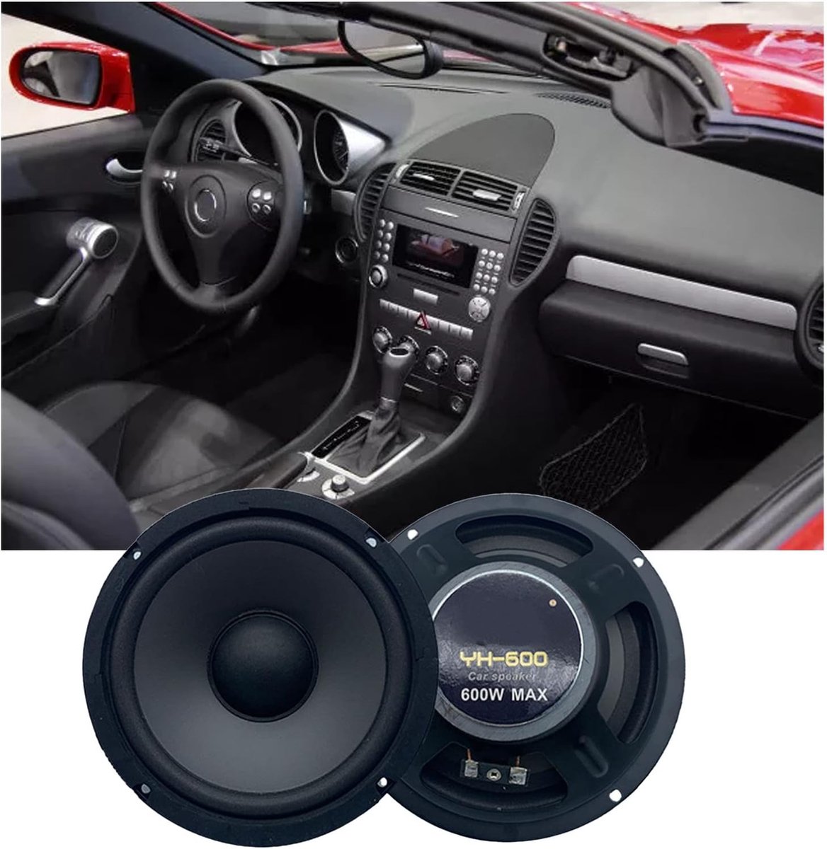 SnelShoppen - 2 Stuks 600W Coaxiale Speakers 6.5 Inch Universele Audio Stereo Muziek Hooggevoelige Speaker voor Auto's