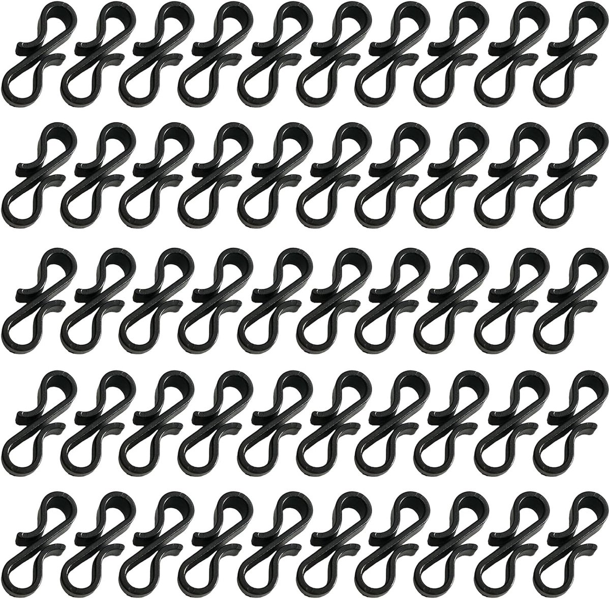 Gutterhaken 50PCS - Zwarte Plastic S-vorm - Voor Buiten Decoraties - Eenvoudige Bevestiging - ShopVlot
