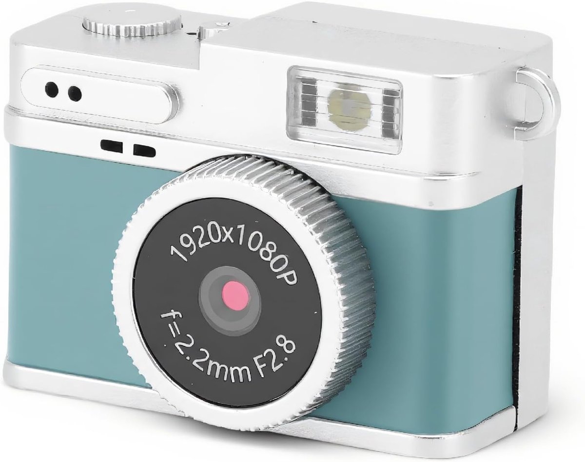 SnelShoppen - Mini Sleutelhanger Camera, 1080p Retro Digitale Fotocamera met 128GB Geheugen, 4 Filters, 0.96 inch Scherm, Ideaal voor Vlogs en Reizen