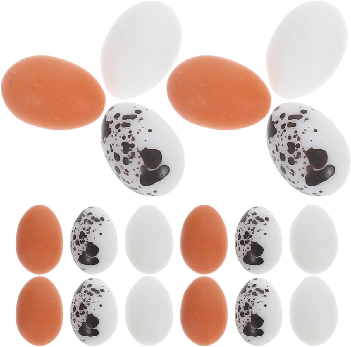SnelShoppen - 30-delige miniatuureieren voor poppenhuisdecoratie, kunstnesteieren van duurzame hars, realistische mini-ornamenten voor lentefeest en f