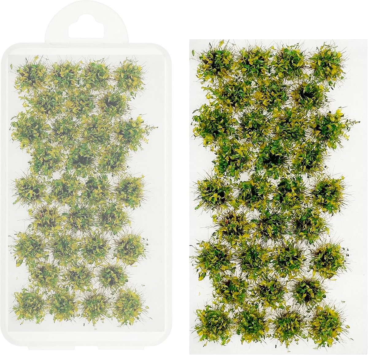 SnelShoppen - Miniatuur Bloemenbossen Kunstgras Terrain Decoratie Set voor Model Trein Spoor, DIY Diorama Landschap, Geel en Groen, 32 Stuks