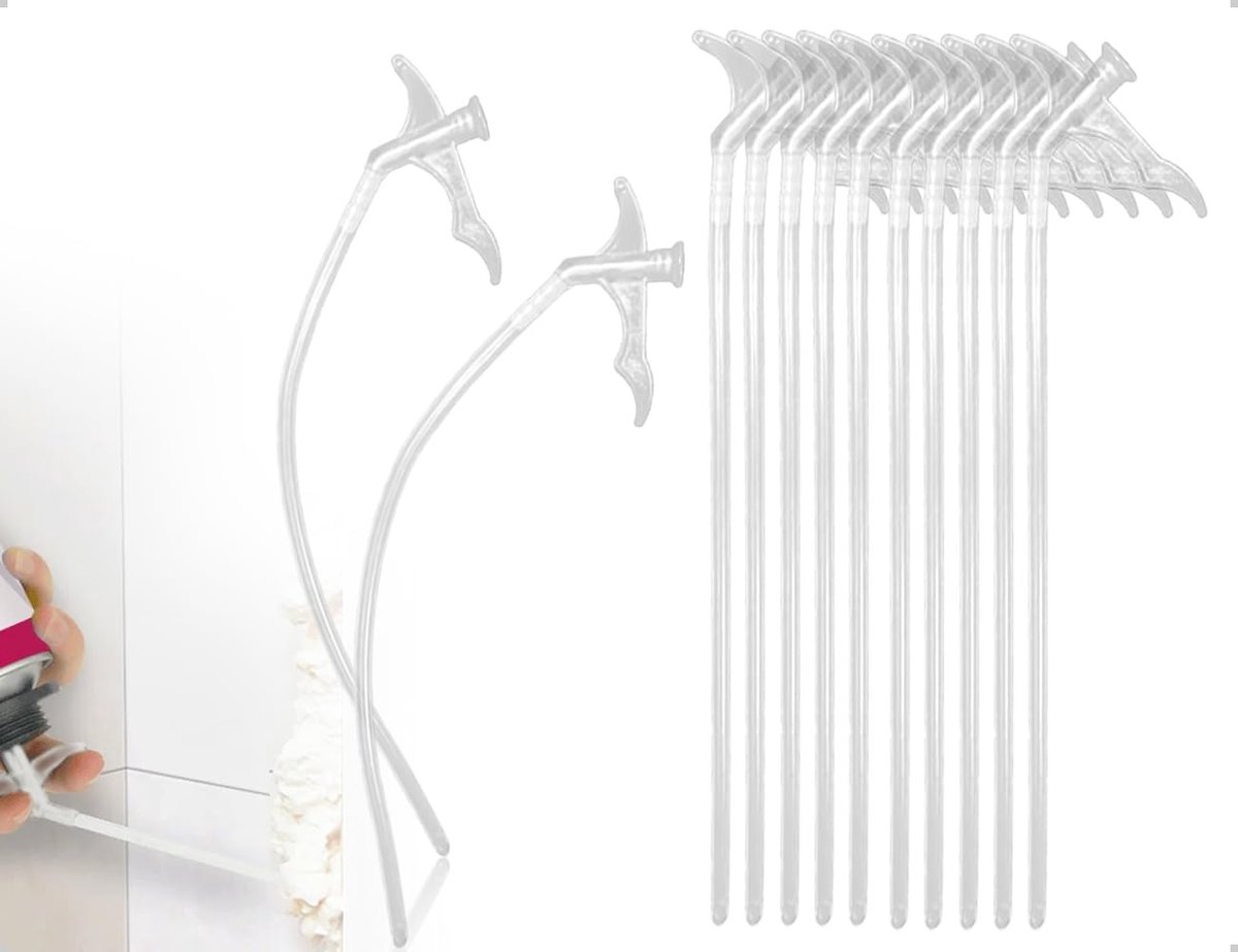SnelShoppen - Foam Spray Tubes Set van 10, Lange Spuitbuis voor Constructieschuim, Vervangnozzles, Geschikt voor het Vullen van Gaten, Kieren en Scheu