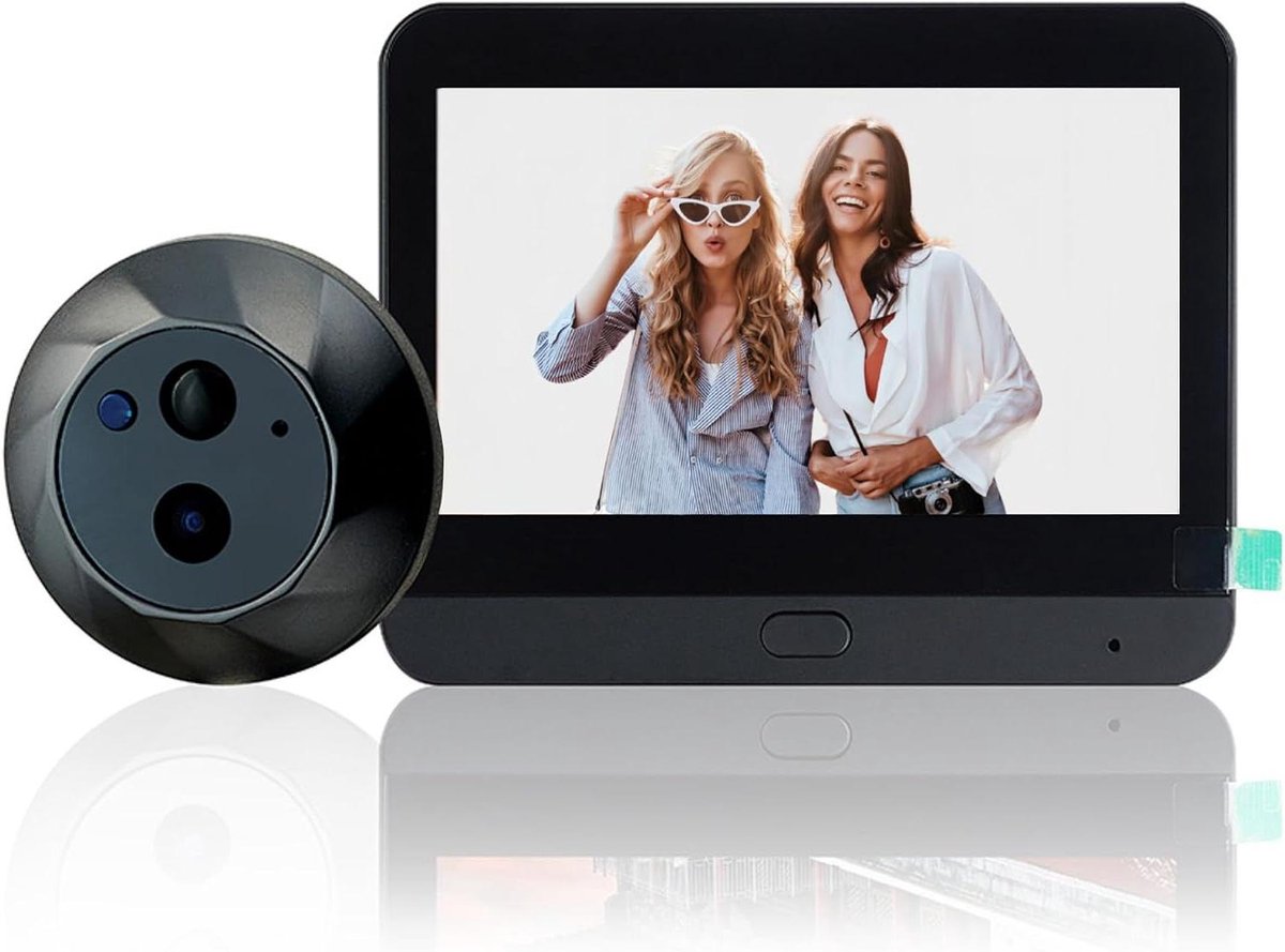 Videodeurbel Systeem - Slim Kijkgaatje - Huis Beveiligen - 1080P HD Camera - 43 Inch Scherm - Zwart