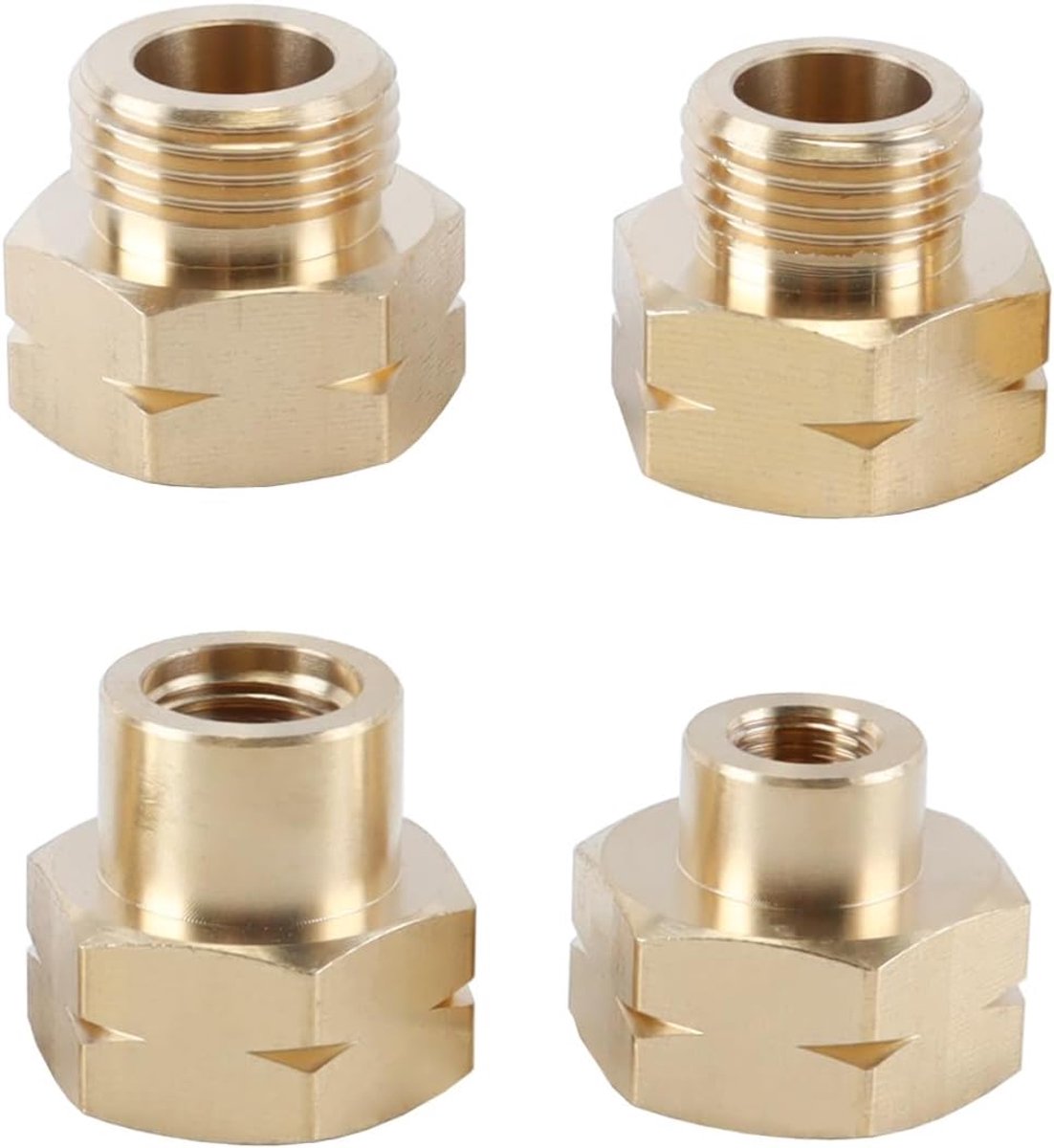 SnelShoppen - 4-delige Koper Gasketel Adapters voor M10x1 W20x1/14" LH M14x1.5 M21.8x1/14" LH Draadverbindingen voor Butaangas - Duurzaam en Betrouwba