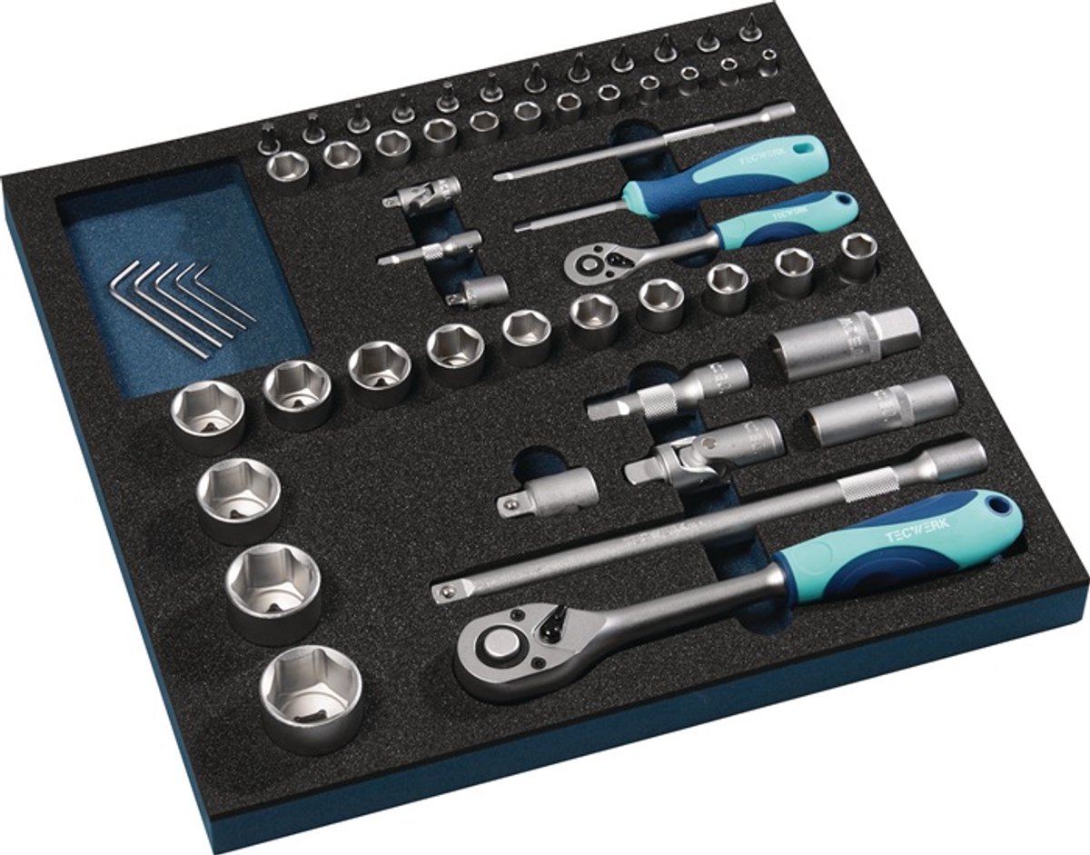 Gereedschapsmodule 55-delig 2/3-module Steeksleutel.TECWERK