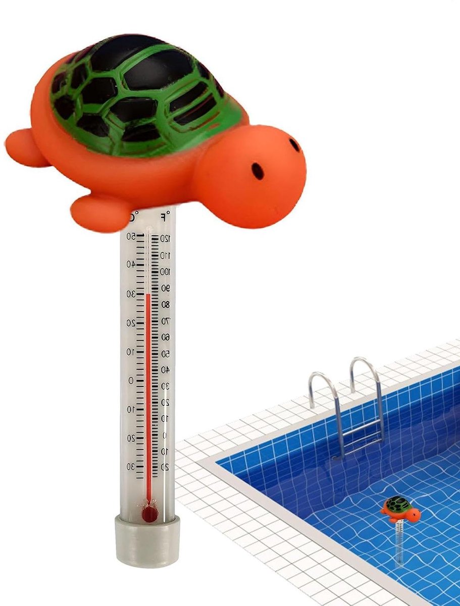 Zwembad Temperatuurmeter - Waterthermometer Drijvend - Water Temperatuur Meten - Cartoon Ontwerp - 17.9 cm - Meerkleurig