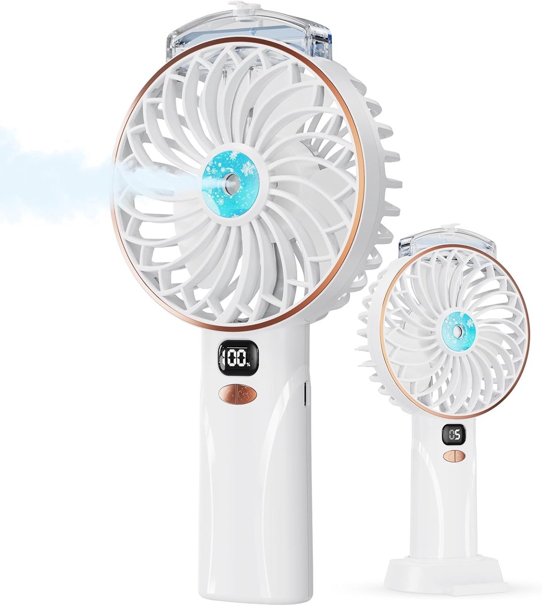 Draagbare Handventilator met Sprayfunctie - 4000mAh Oplaadbare Ventilator - 5 Ventilatorstanden - Ideaal voor Kamperen - ShopVlot