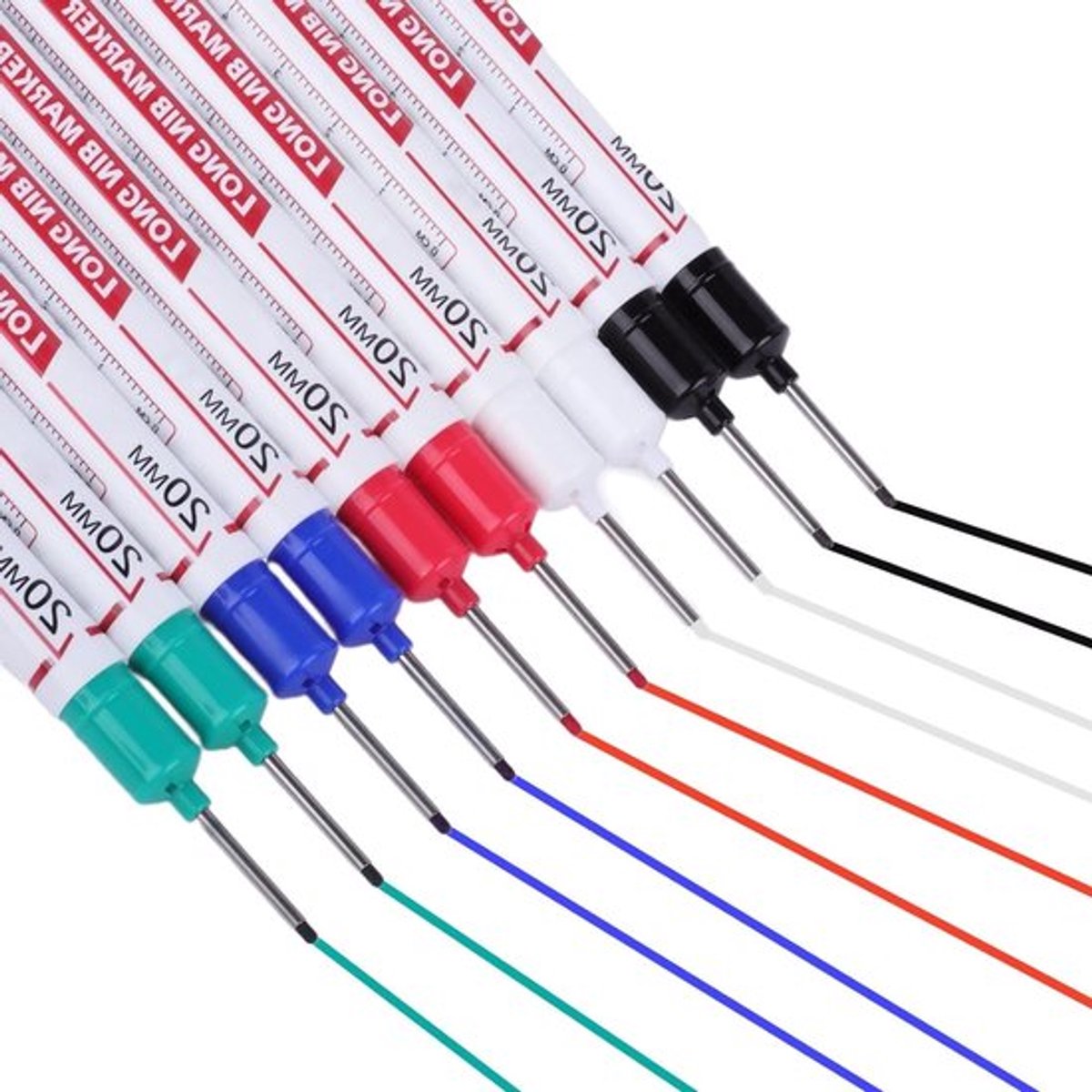 10 Stuks Diepe Gaten Marker Set voor Hout en Metaal - Precisie Markeren met 20mm Nib, Ideaal voor Bouwprojecten en Timmerwerk
