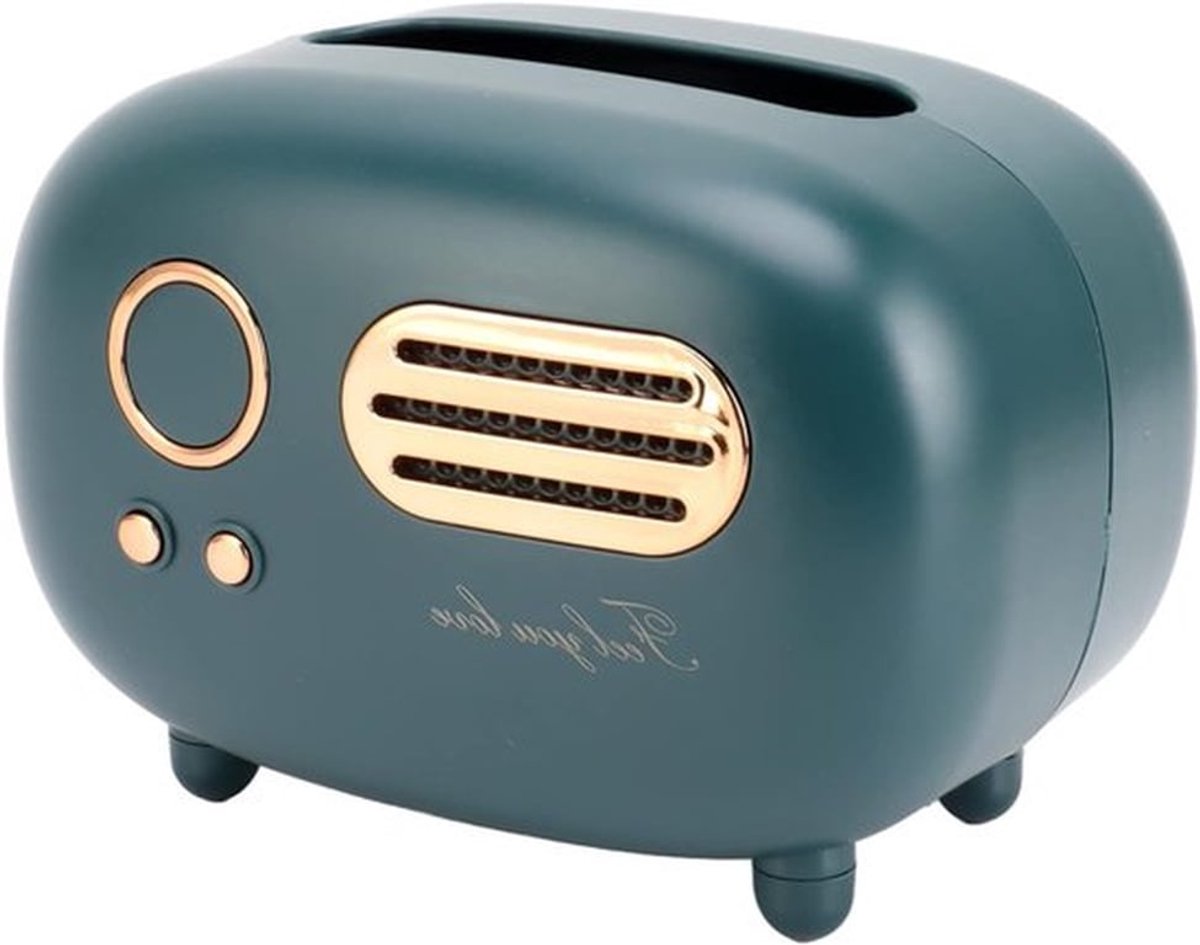 Retro Radio Tissue Box - Vintage Dispenser voor papieren servetten, Organizer voor natte doekjes en decoratieve opbergdoos