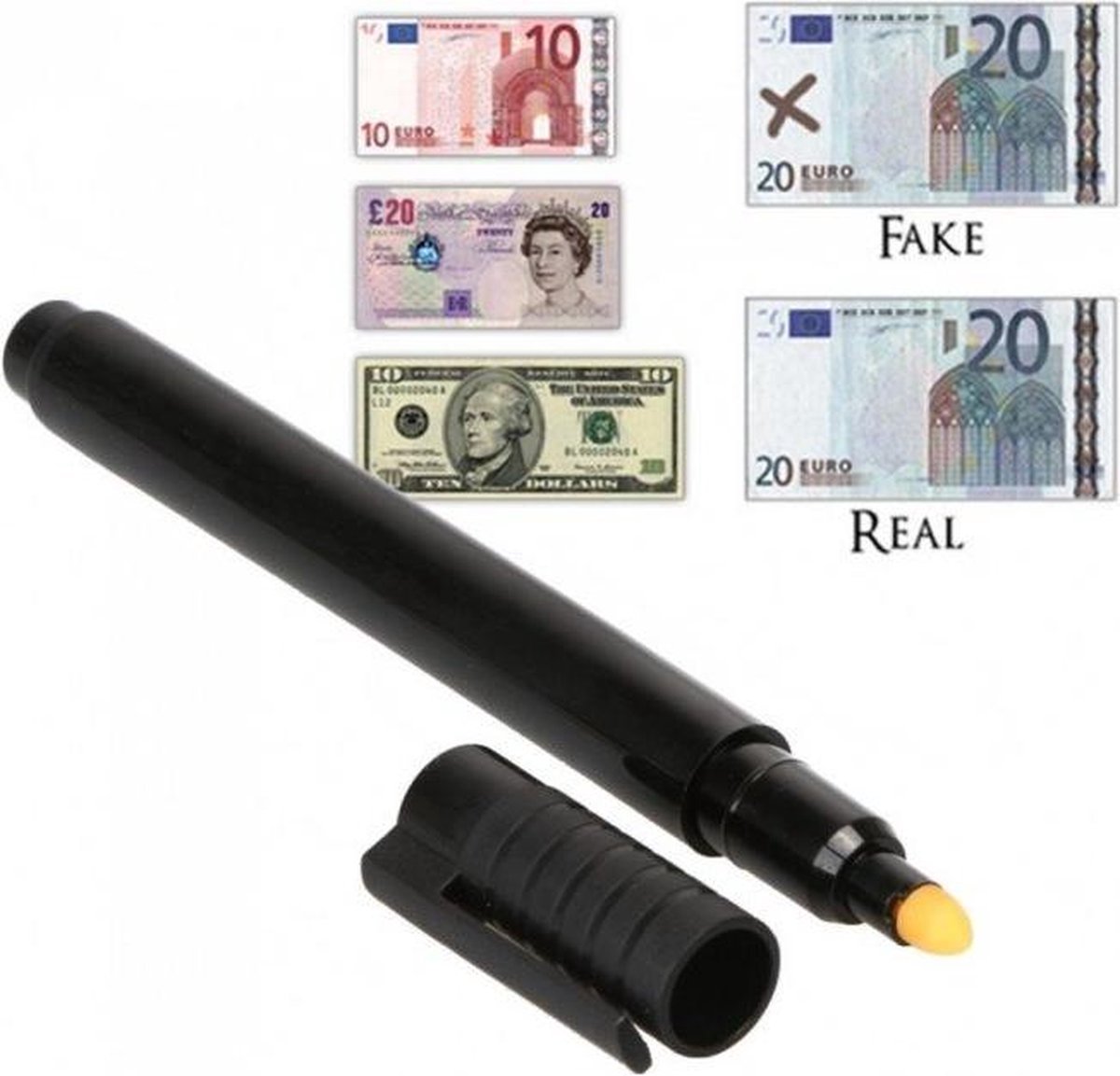 *** 3x Vals geld pen - 3 Stuks Valsgeld detectiepen - Valsgeld stift - Geldstift - Nepgeld stift –Nepgeld detectie pen - Valuta stift - van Heble® ***