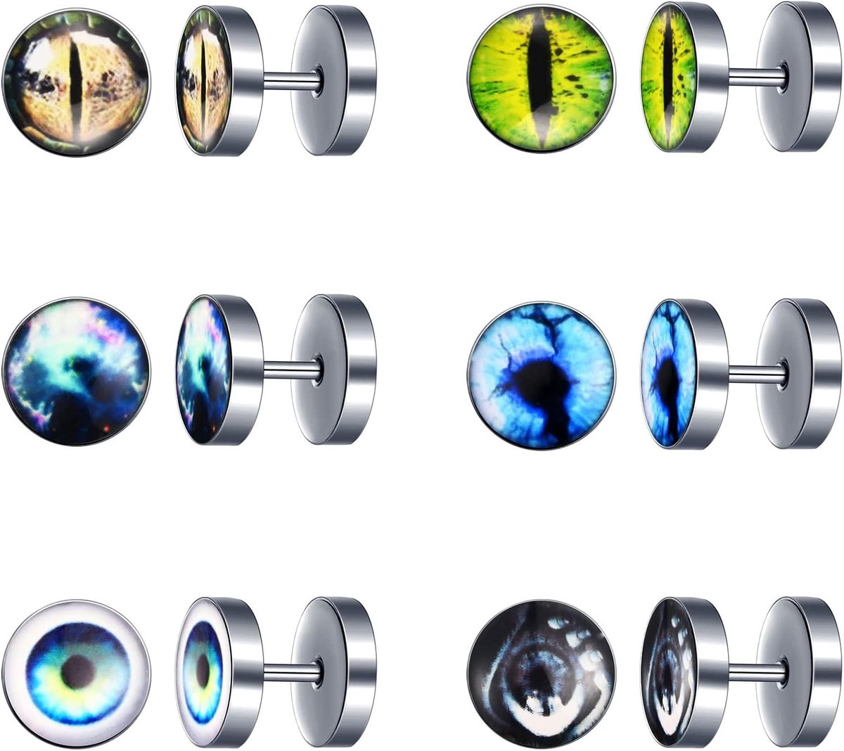 Plugs Schroef Oor Plug Oorbellen Stud Brancard Fakeplugs Expander Oorbel Unisex 16 Gauge 1.2mm, Roestvrij staal, Geen edelsteen
