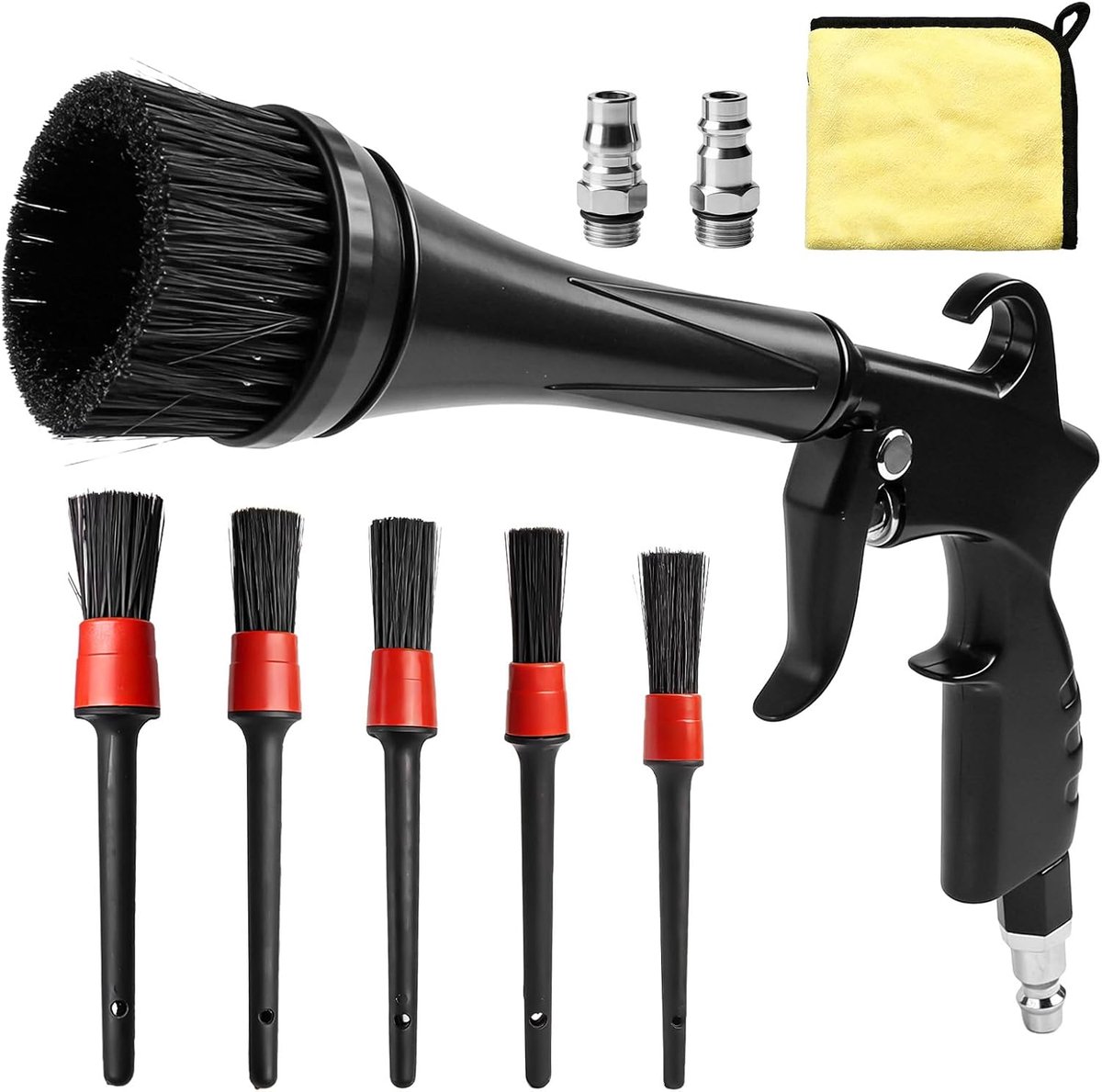 Compressed Air Cleaning Gun - Hoge druk stofblazer - Met 5 borstels - Ideaal voor auto- en huisreiniging - ShopVlot