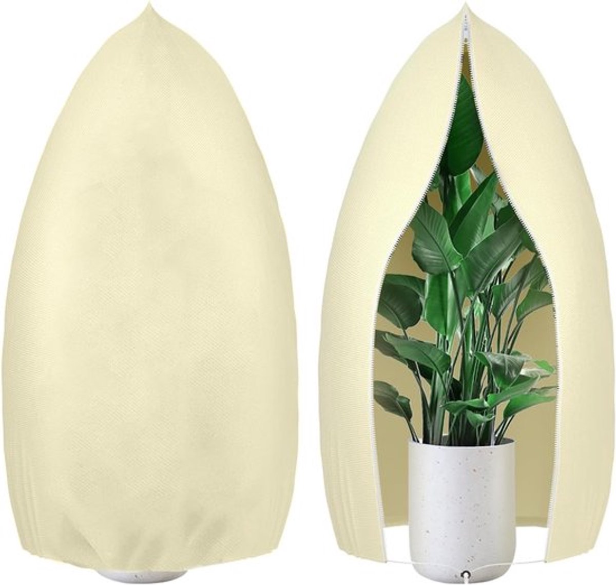 Set van 2 Winterbescherming voor Planten Buiten 120 x 180 cm - Herbruikbare Plantentent met Rits voor Potplanten en Tuinplanten