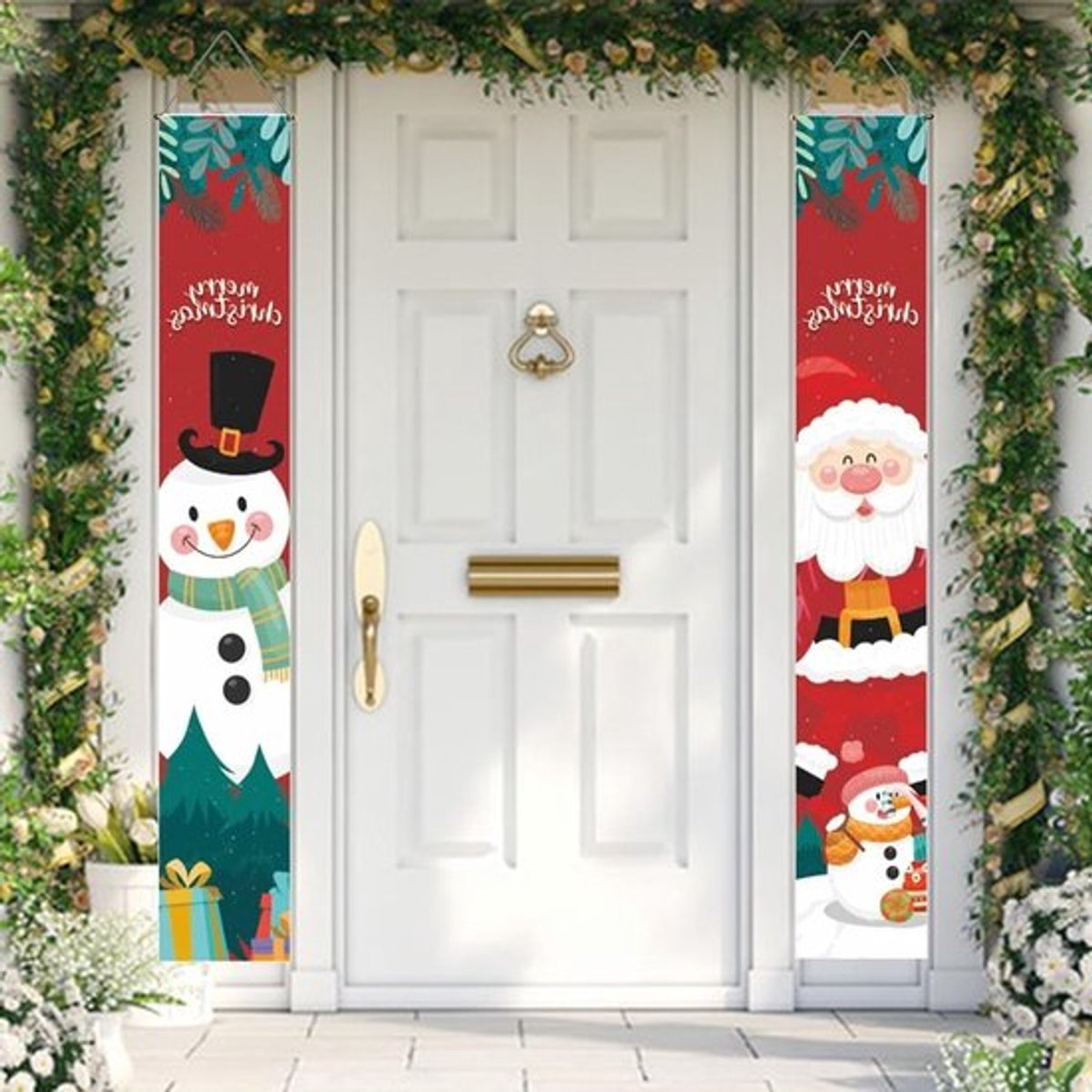 Kerstdecoratie voor de Deur, Banner en Vlaggen voor een Feestelijke Sfeer, 180x30cm, Winterse Versiering voor Thuis