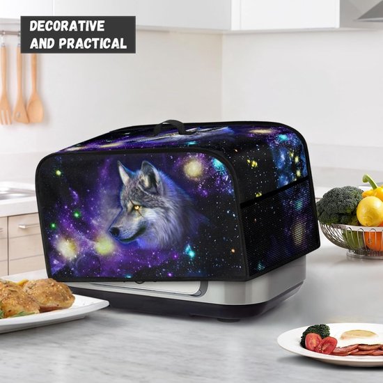 Slowcooker Overtrek - Apparaat Hoes - Keuken Organisatie - Met Opbergvakken - 43x27x25 cm - Galaxy Wolf — afbeelding 2
