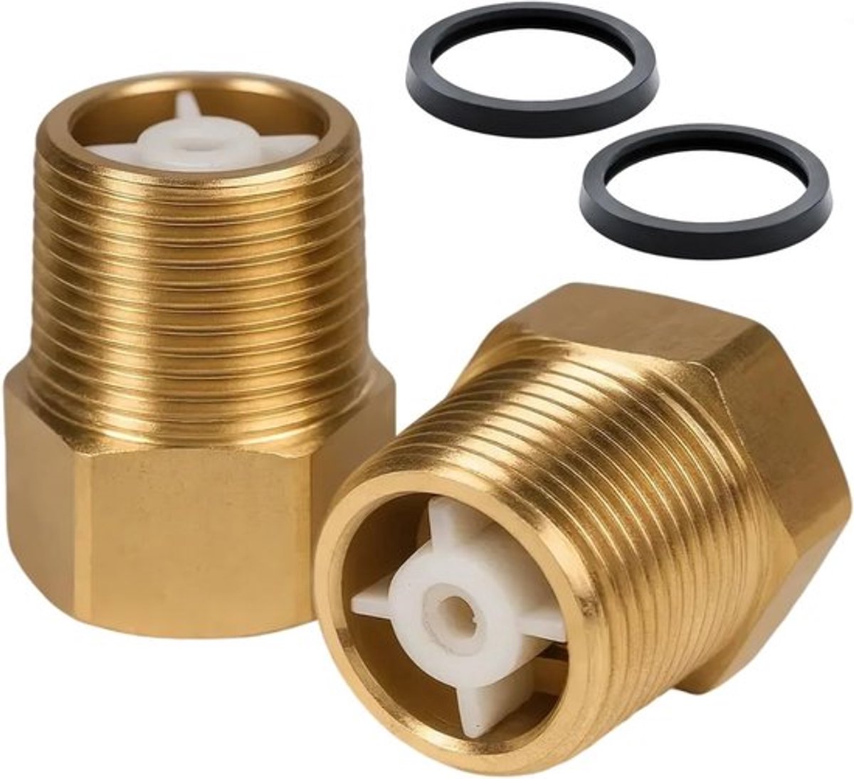 Set van 2 Messing Terugslagkleppen 3/4 Inch, Duurzame Waterkleppen met Binnen- en Buitendraad voor Tuin, Waterleidingen en Verwarmers