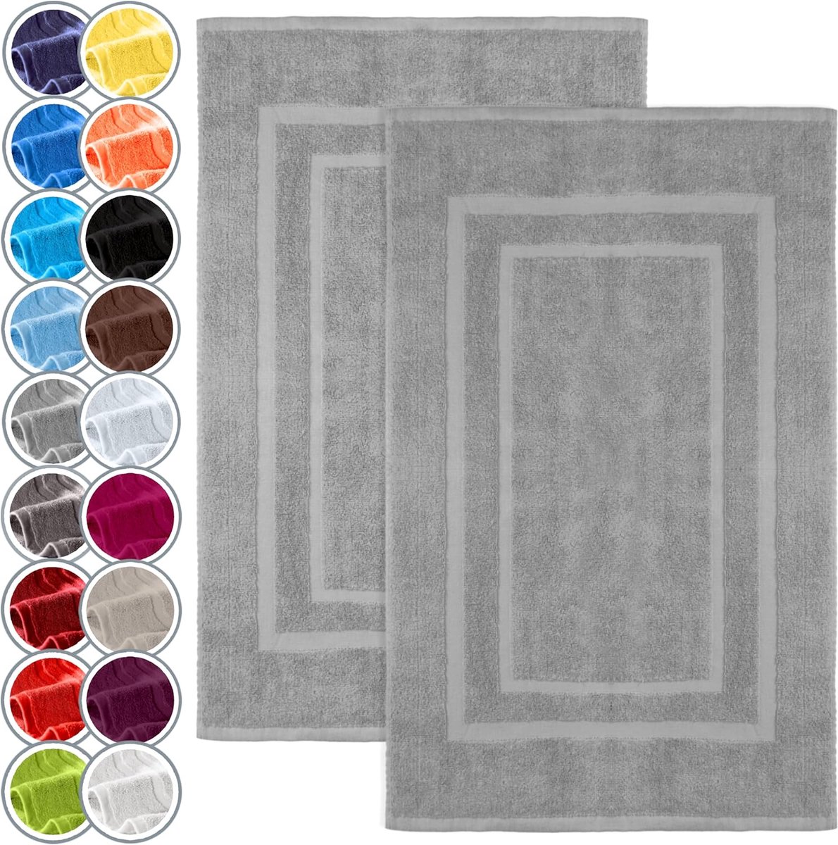 SnelShoppen - Set van 2 Badmatten van Terrydoek, 100% Katoen, 50x80cm, Zand/Beige, Superzacht en Absorberend, Voor Badkamer, Douche en Thuisgebruik
