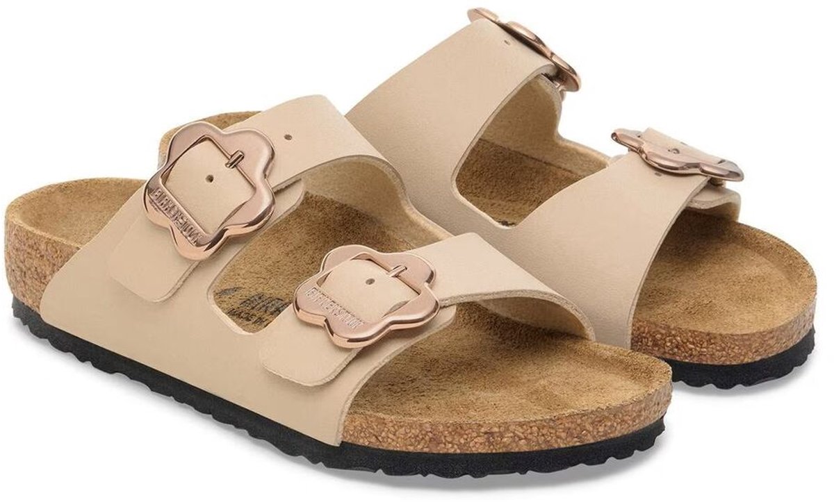 Birkenstock Slipper Arizona Flower Buckle Kids 1030419 Sandcastle Smal Taupe