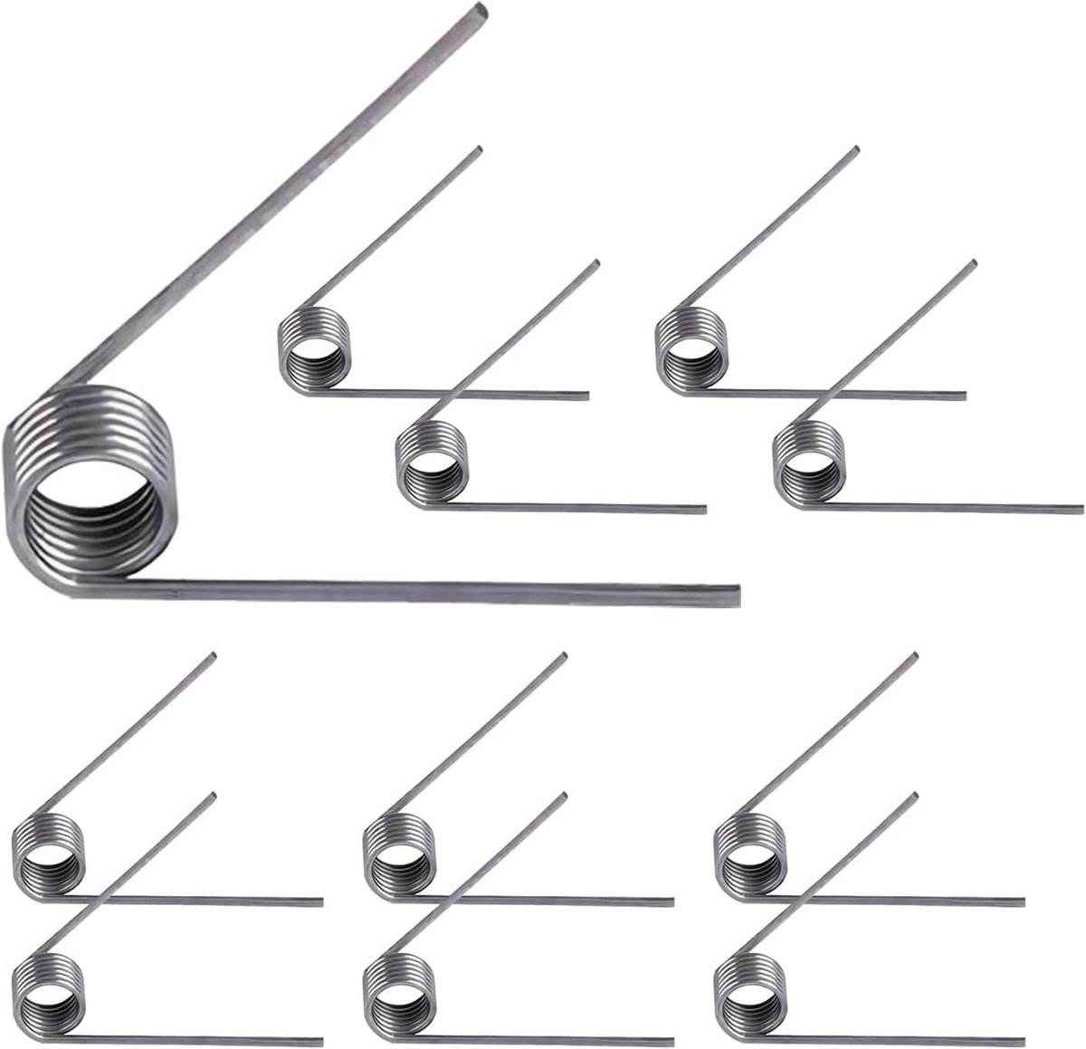 SnelShoppen - 10 Stuks RVS Kleine Torsiespringen, V-Vormige Mechanische Torsiespringen, 304 RVS, 0.5mm Draaddiameter, 5mm Buitendiameter, 6 Windingen,