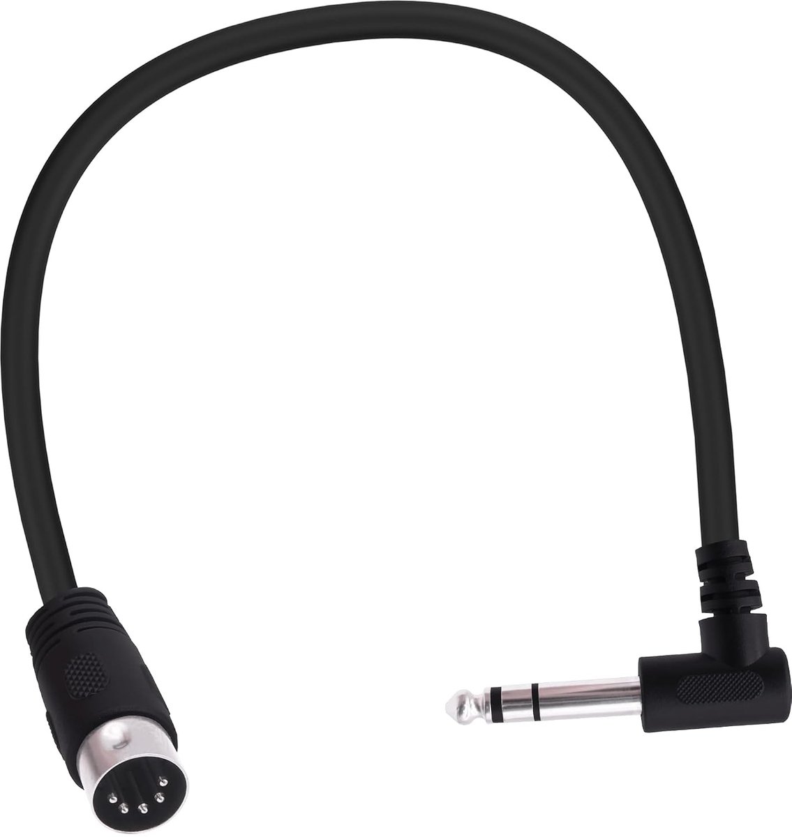 SnelShoppen - 1/4 Inch naar DIN 5 Pin Kabel, 90 Graden, MIDI, 5 Pin Mannelijk naar 6.35mm, Rechte Hoek, Mannelijk, TRS, Audio, Stereo Kabel voor Luids