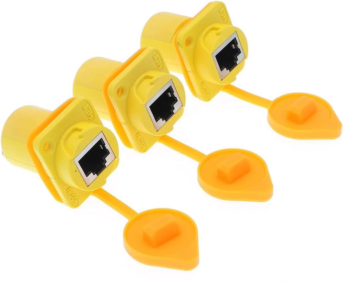SnelShoppen - 3x RJ45 Waterdichte Connector, IP65 Gecertificeerde Female Connector voor Ethernet, Geschikt voor Cat5e en Cat6 LAN, Duurzaam en Betrouw