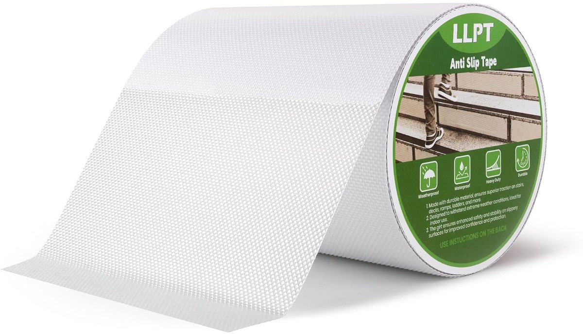 SnelShoppen - LLPT Grip Tape | Antislip Tape voor Trappen en Ladders | Robuust Waterdicht Binnen | Trekbanden | Voor Vloer Badkamer Trappen | Transpar