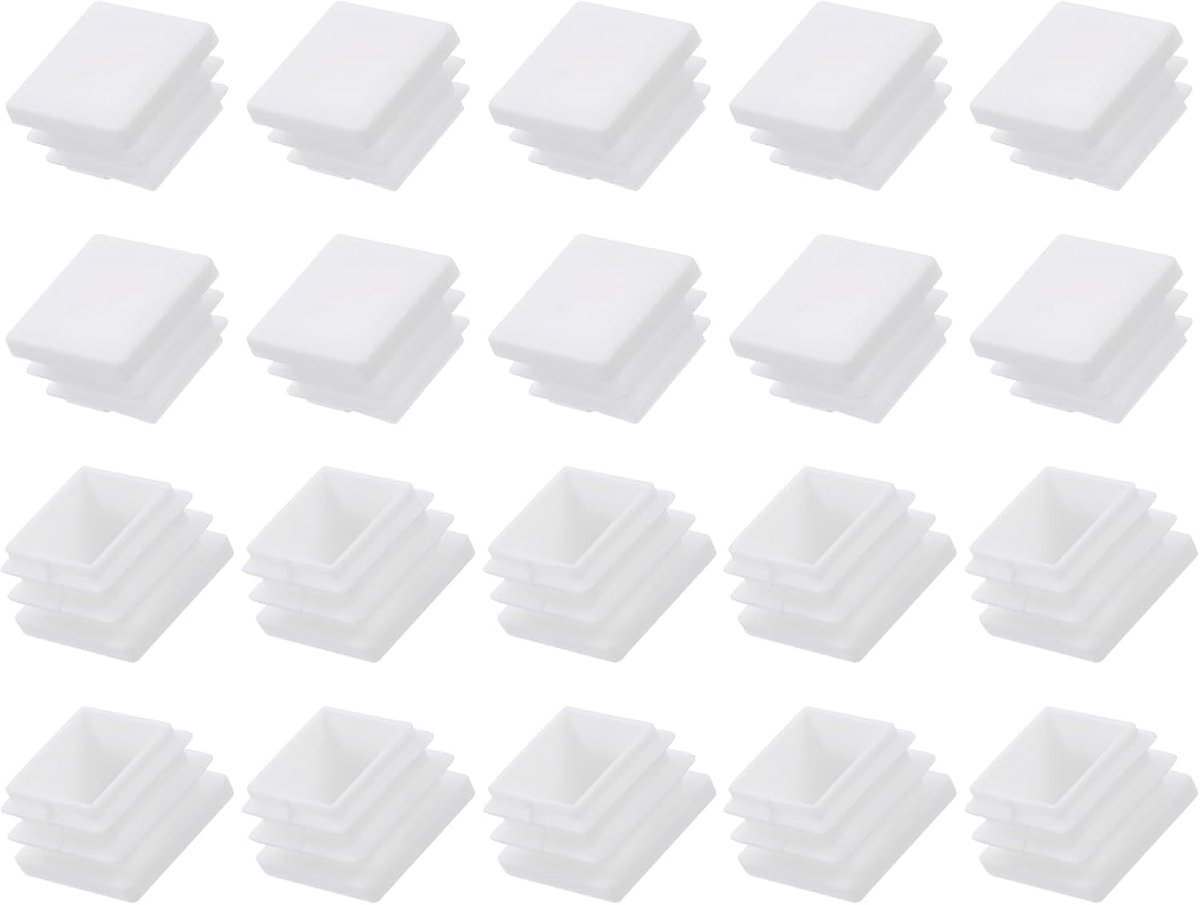 SnelShoppen - METALLIXITY Vierkante Buiskap (20x20mm) 24 Stuks, Plastic Pluggen Eindkappen Beschermers voor Meubels, Tuin, Tafel, Stoel, Omheining