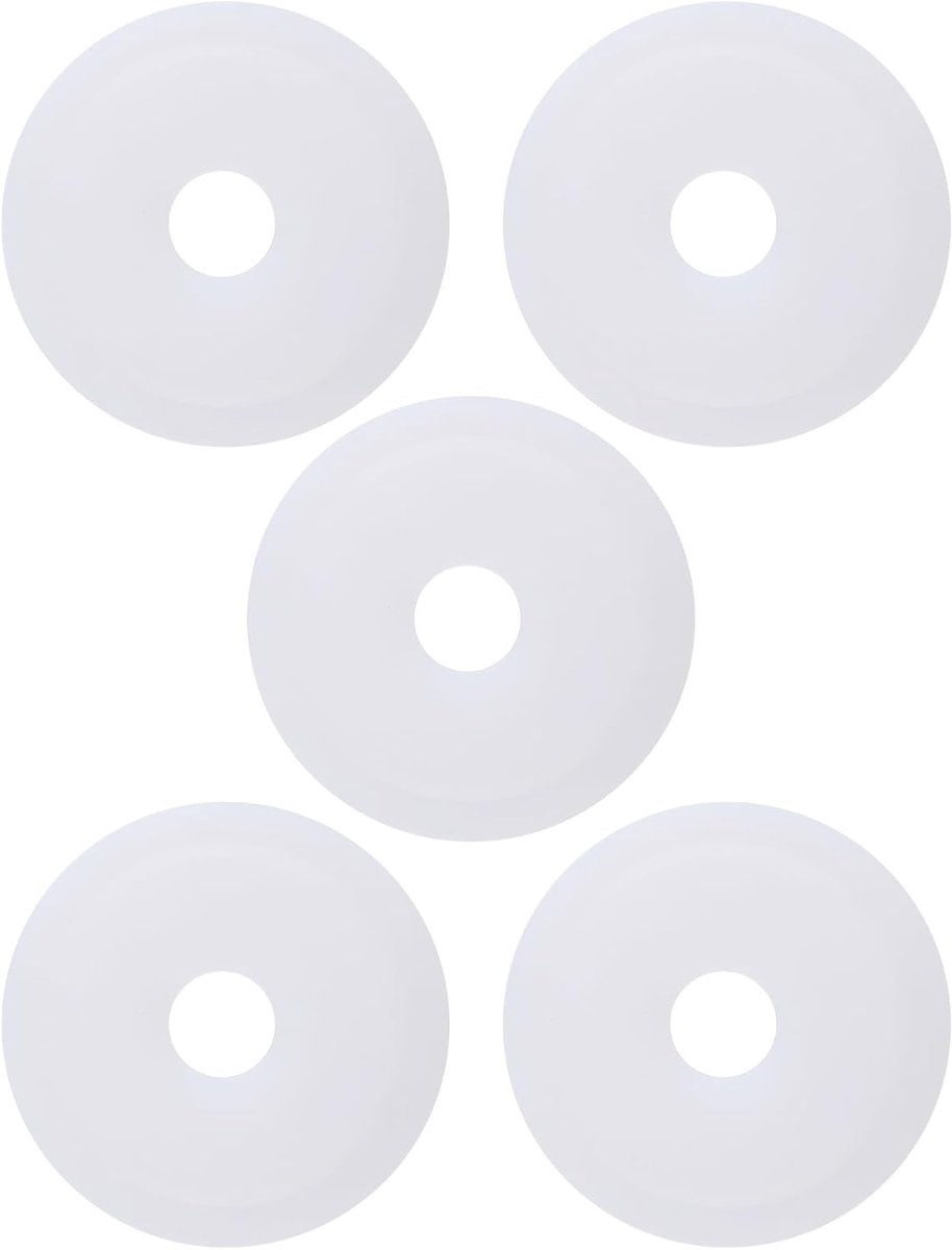SnelShoppen - 5 Stuks Witte Siliconen Afsluitring Voor Wasmachine Toilet Spoelklep Basis Duidelijke Wasringen 68x16mm Geschikt Voor Dubbele Spoelklepp