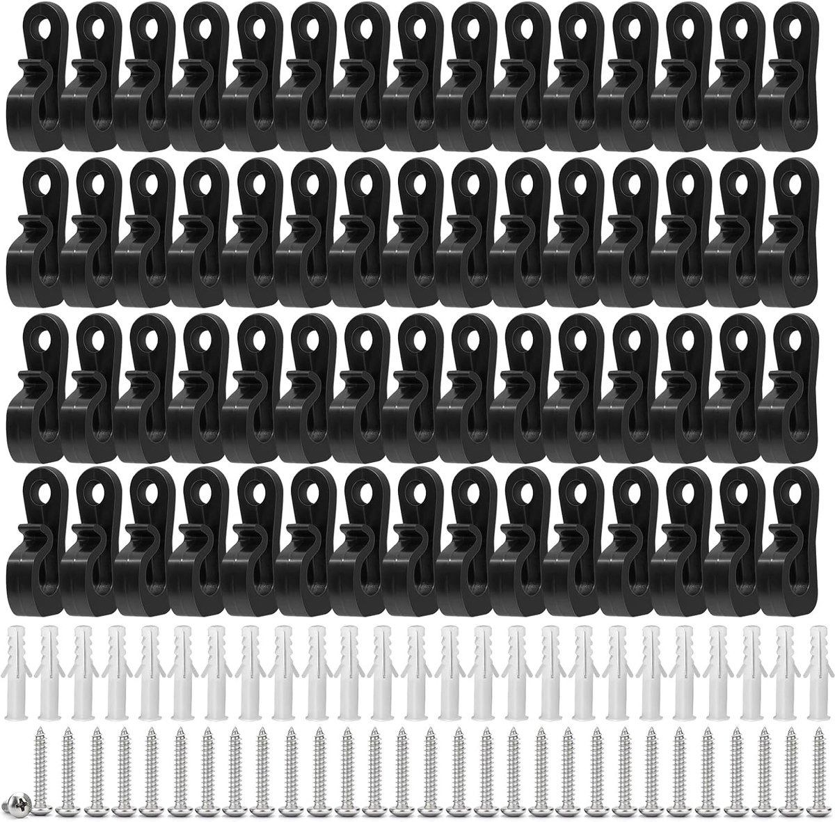 SnelShoppen - 60pcs Q-Hanger Schroefhaken voor Buiten, Kerstverlichting Haken, Licht Haken voor Garage, Nieuwjaar, Hangende Sfeerverlichting, Patios,