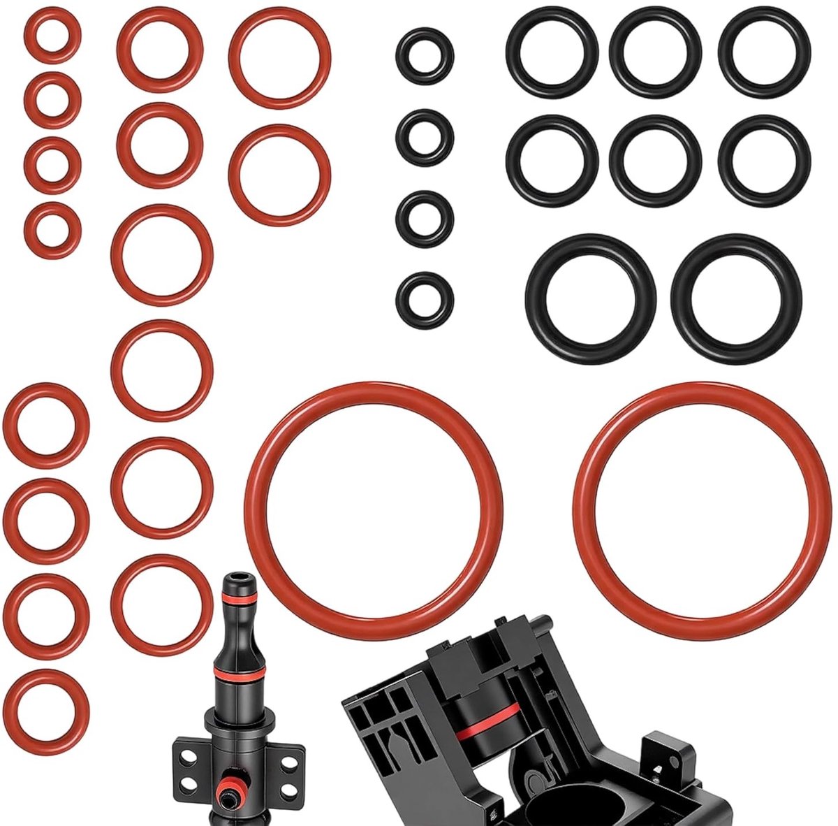 Siliconen O-Ringen Set van 30 Stuks voor Koffiemachines, Geschikt voor Afdichting van Ventielen, Stoomventielen en Koffieonderdelen