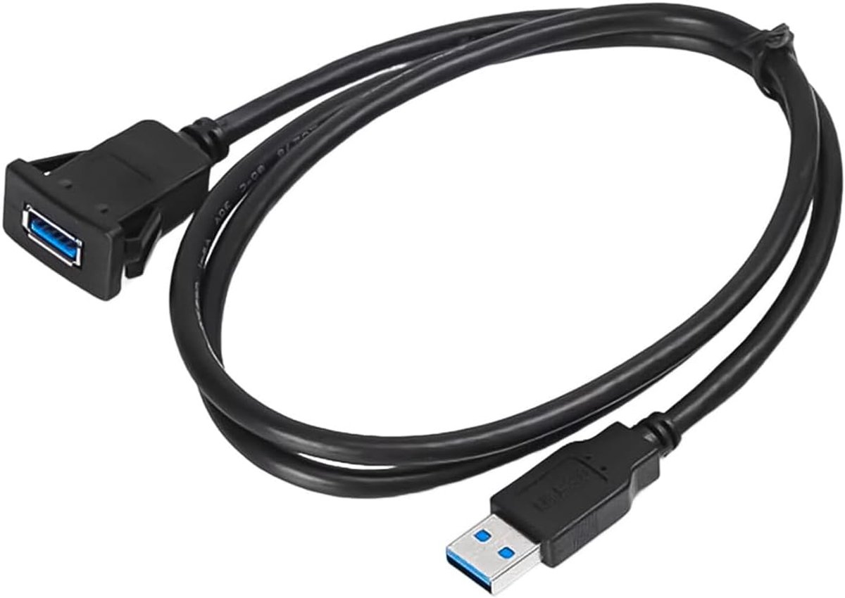 SnelShoppen - USB 3.0 Dashboardkabel Verlengkabel Installatie Socket Adapter voor Auto Motorfiets Boot Studio - Hoge Prestaties, Duurzaam Materiaal, 1