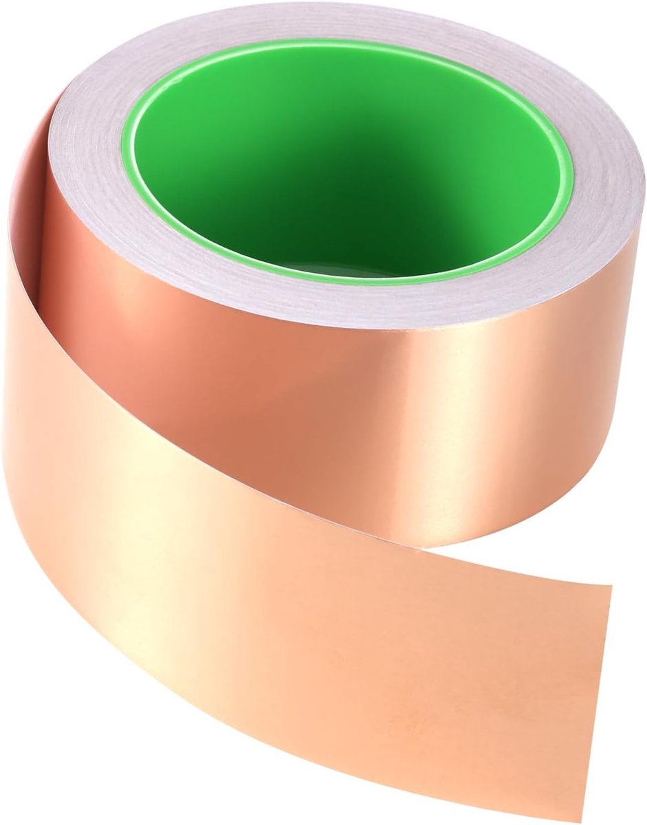 SnelShoppen - 70 mm x 20 m Koper Tape Tegen Slakken, Dubbelzijdige Geleidende EMI Kapton Tape, Zelfklevende Koperfolie voor EMI Scherming en Slakkenbe