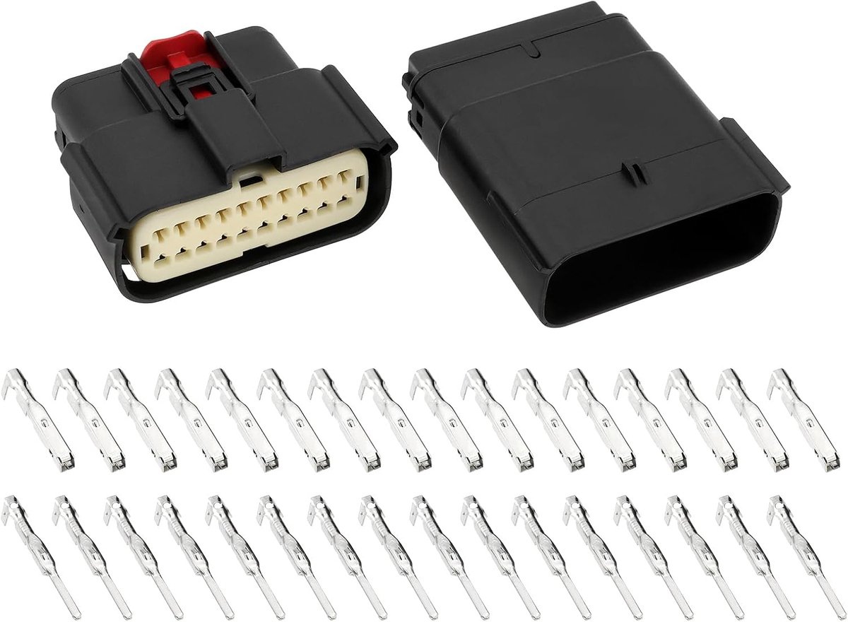 20-pins draadconnector - compleet set met terminals - compatibel met Molex - betrouwbare verbinding voor auto - ShopVlot