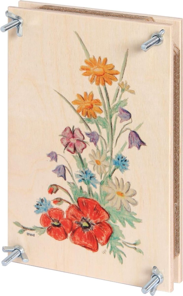 Bloemenpers - Planten droger - Bloemen bewaren - Houten persplaten - 24 x 16 cm - Kleurrijk