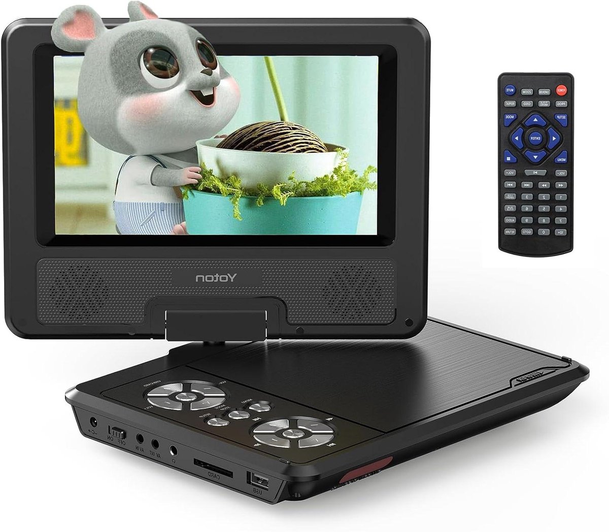 Draagbare DVD Speler - Films Kijken - Reizen en Ontspanning - Draaibaar HD Scherm - 7.5 Inch - Zwart